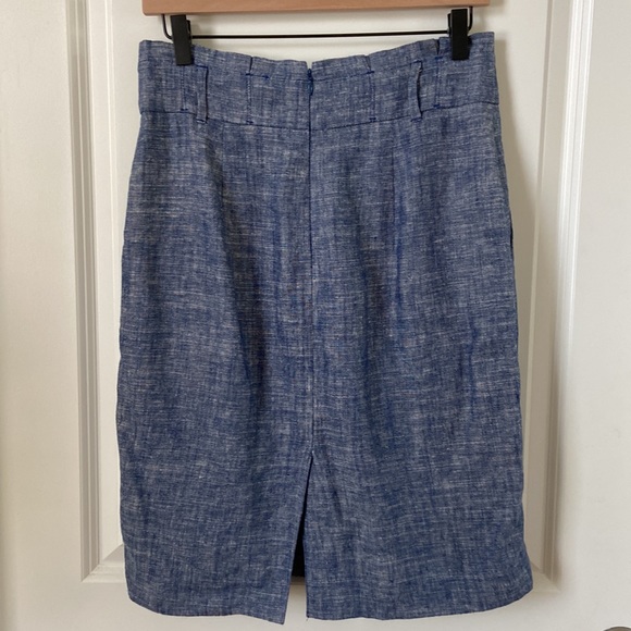 Ann Taylor Chambray Paper Bag pencil skirt 4P - Picture 5 of 5
